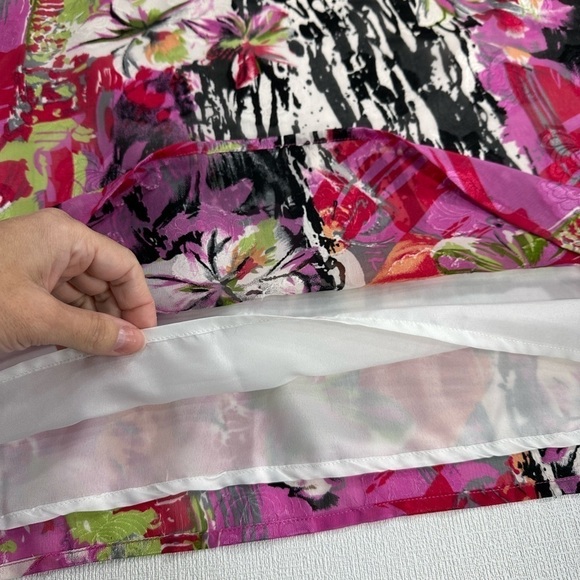 Ulla Popken two piece kimono and tank set floral multicolor size 32/34 - Picture 11 of 12